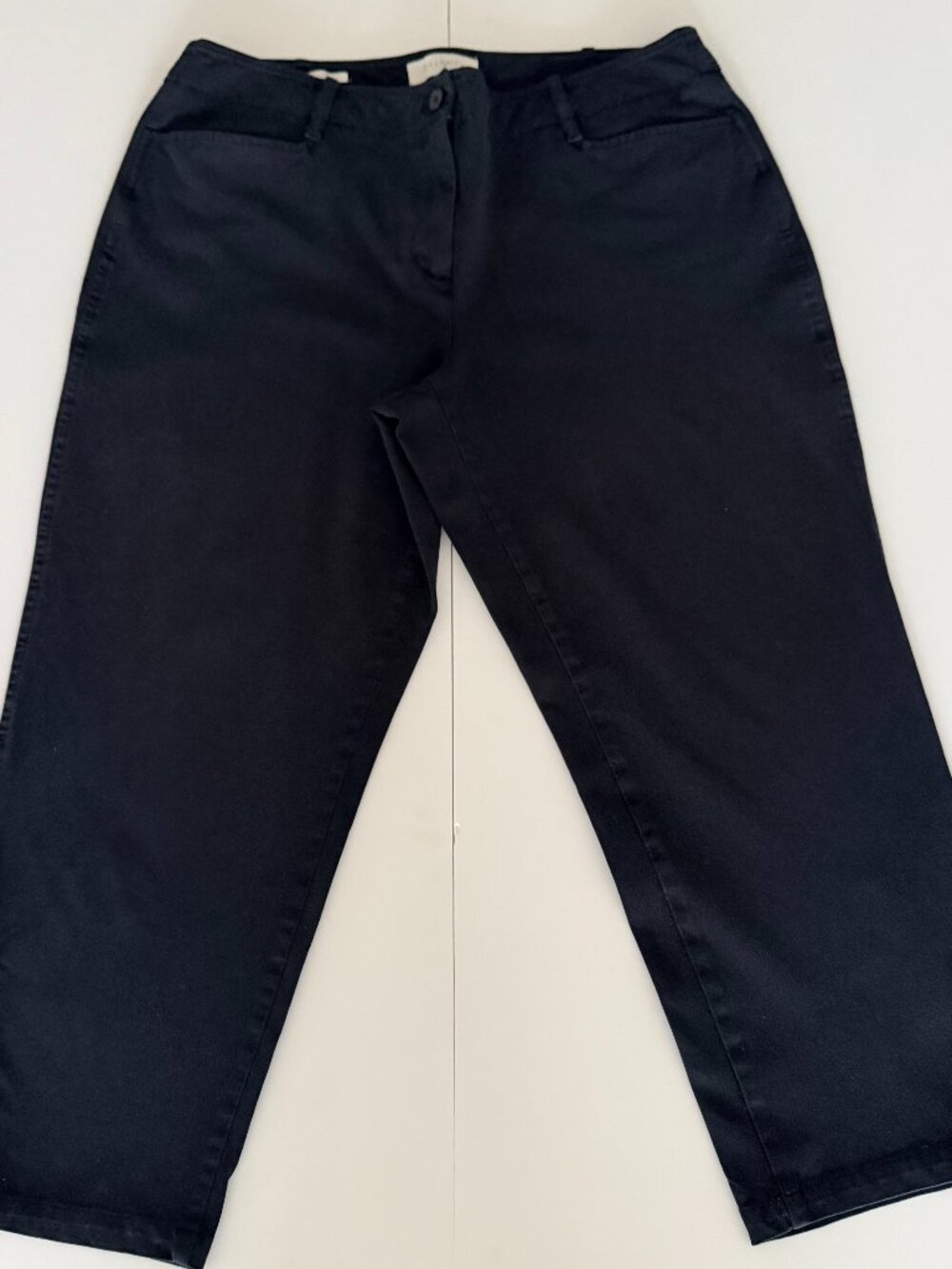Talbots Womens Size 14 Stretch Chino Curvy Capri Black Casual Travel Vacation